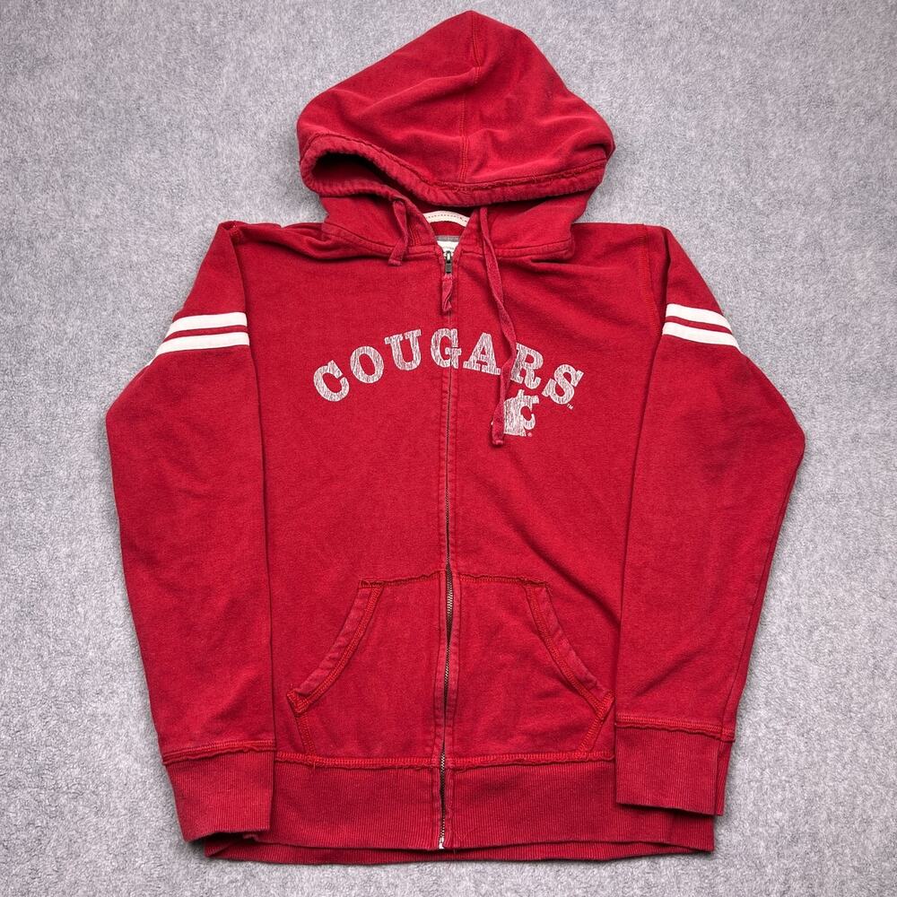 colosseum athletics washington state cougars hoodie red full zip large